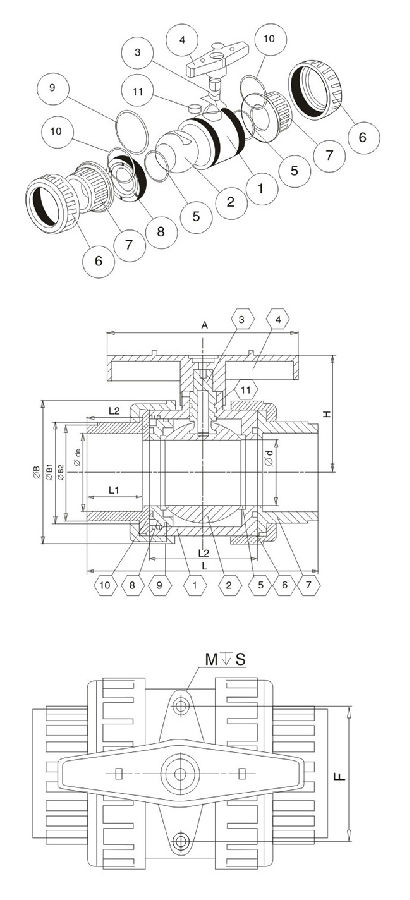 （U）PVC氣動塑料球閥